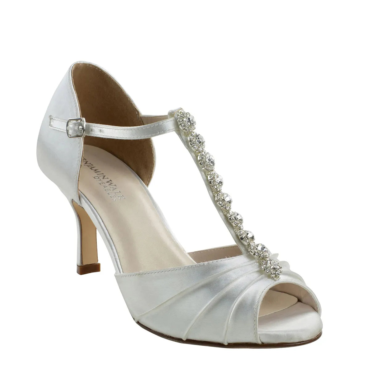 JIAJIA Women’s Bridal Shoes – Peep Toe Low Heel Satin Pumps, Dyeable For Wedding & Special Events