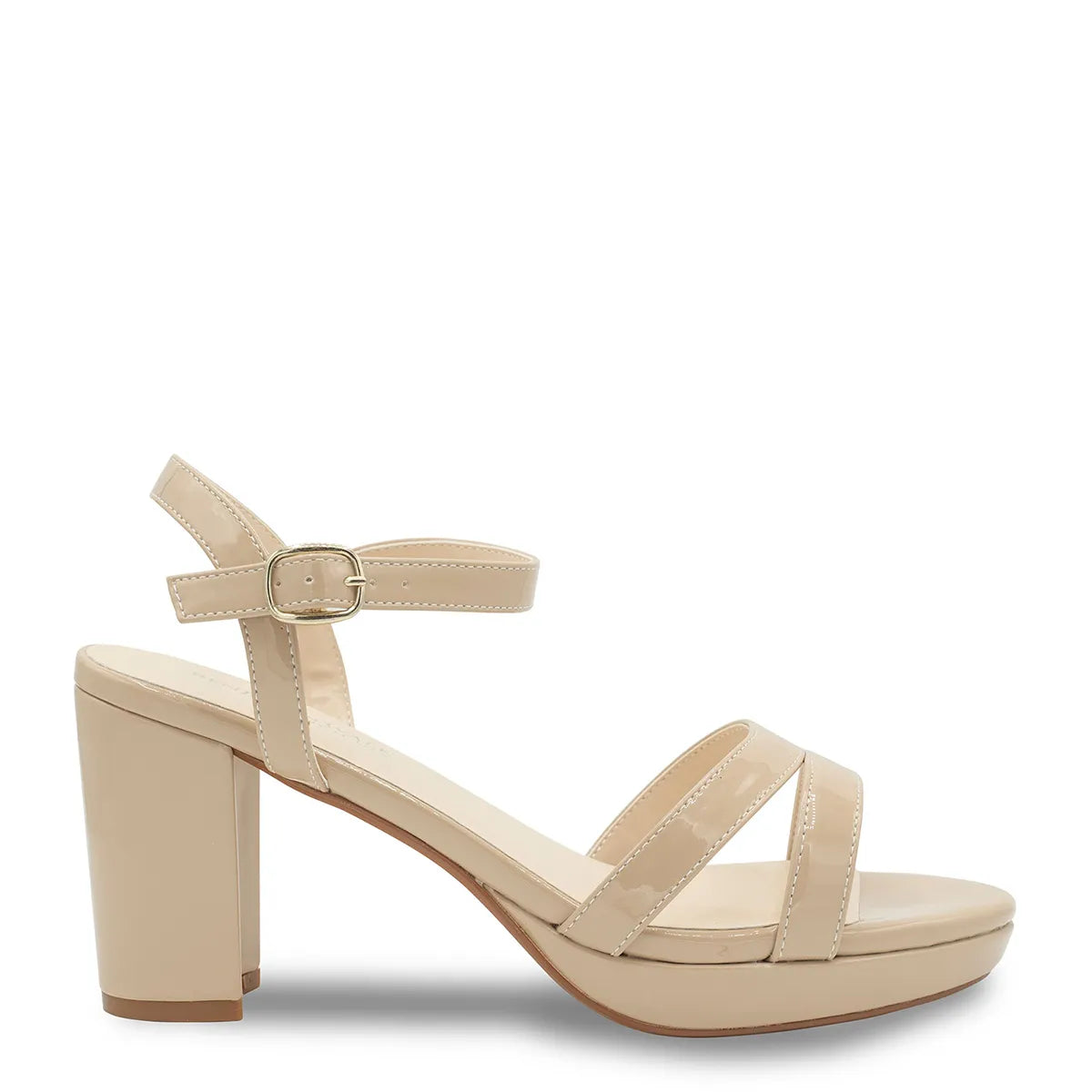 Harmon Nude | Block Heel Platform Pageant Sandals | Benjamin Walk