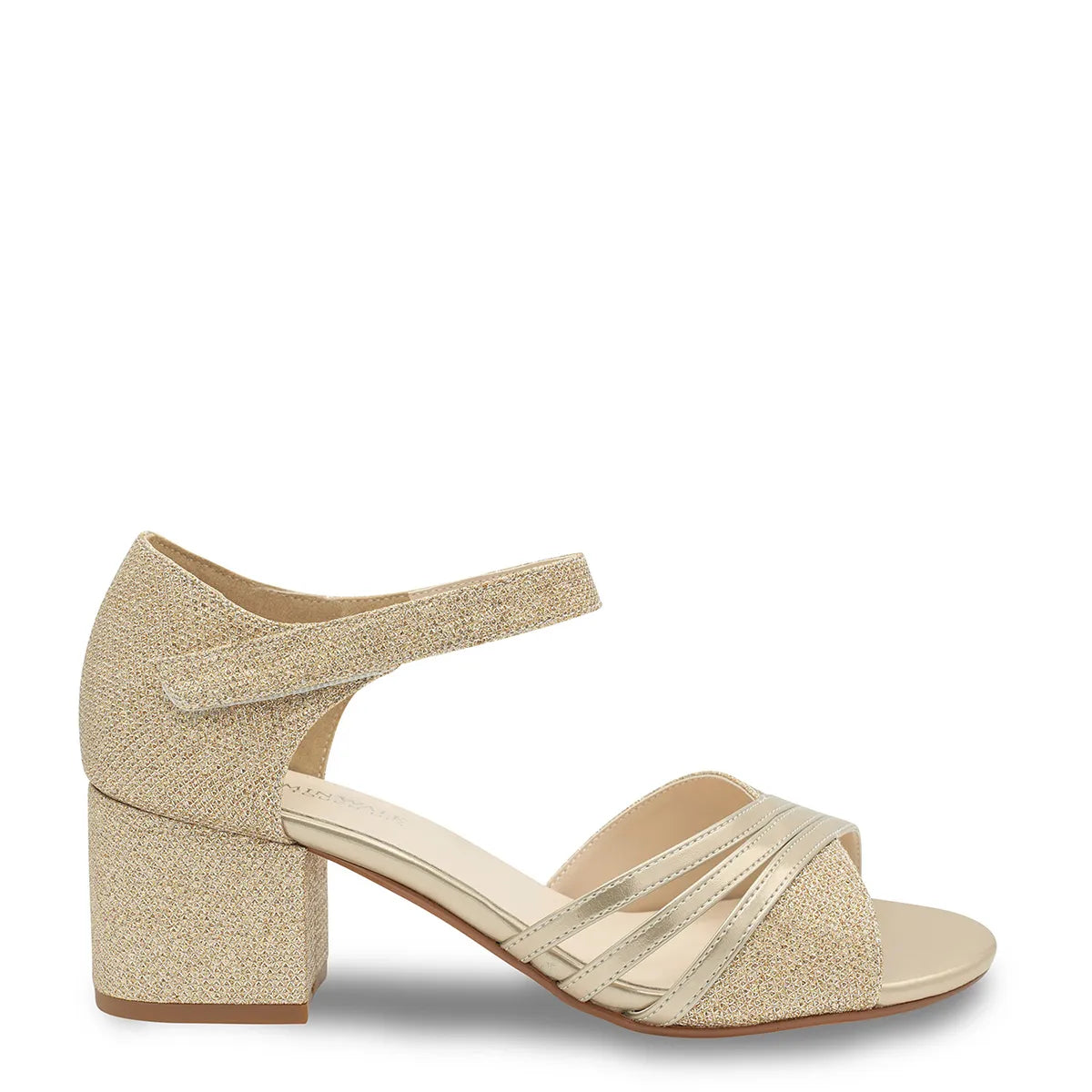 Foster Champagne | Low Block Heel Bridal Sandals | Benjamin Walk