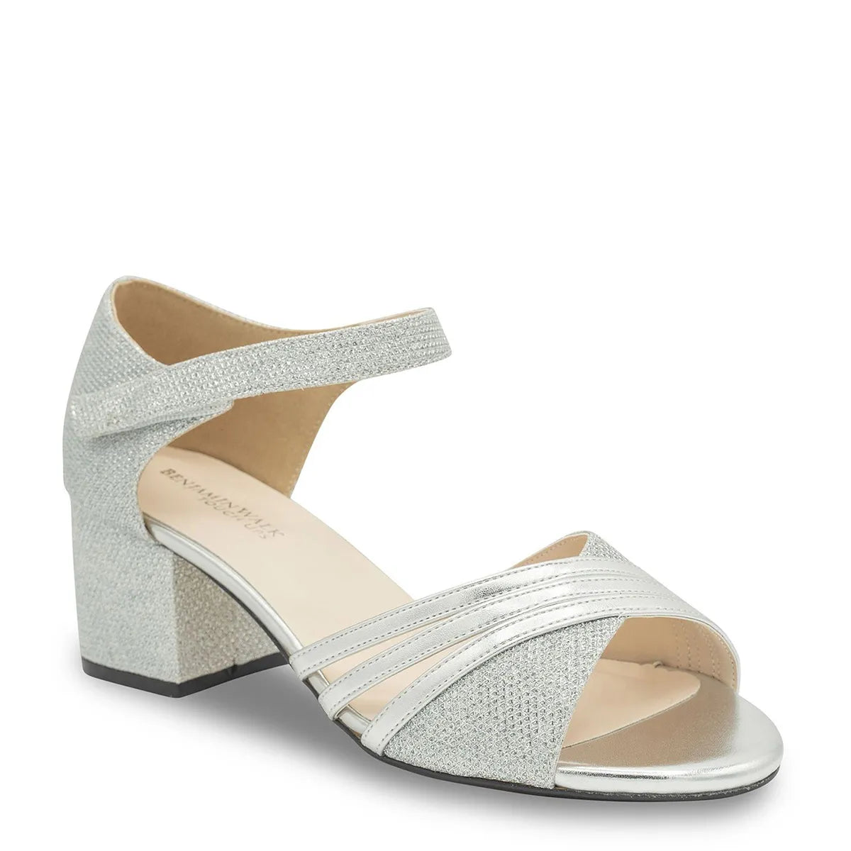 ●BENFLOWZ Foster Silver | Low Block Heel Sandals | Benjamin Walk