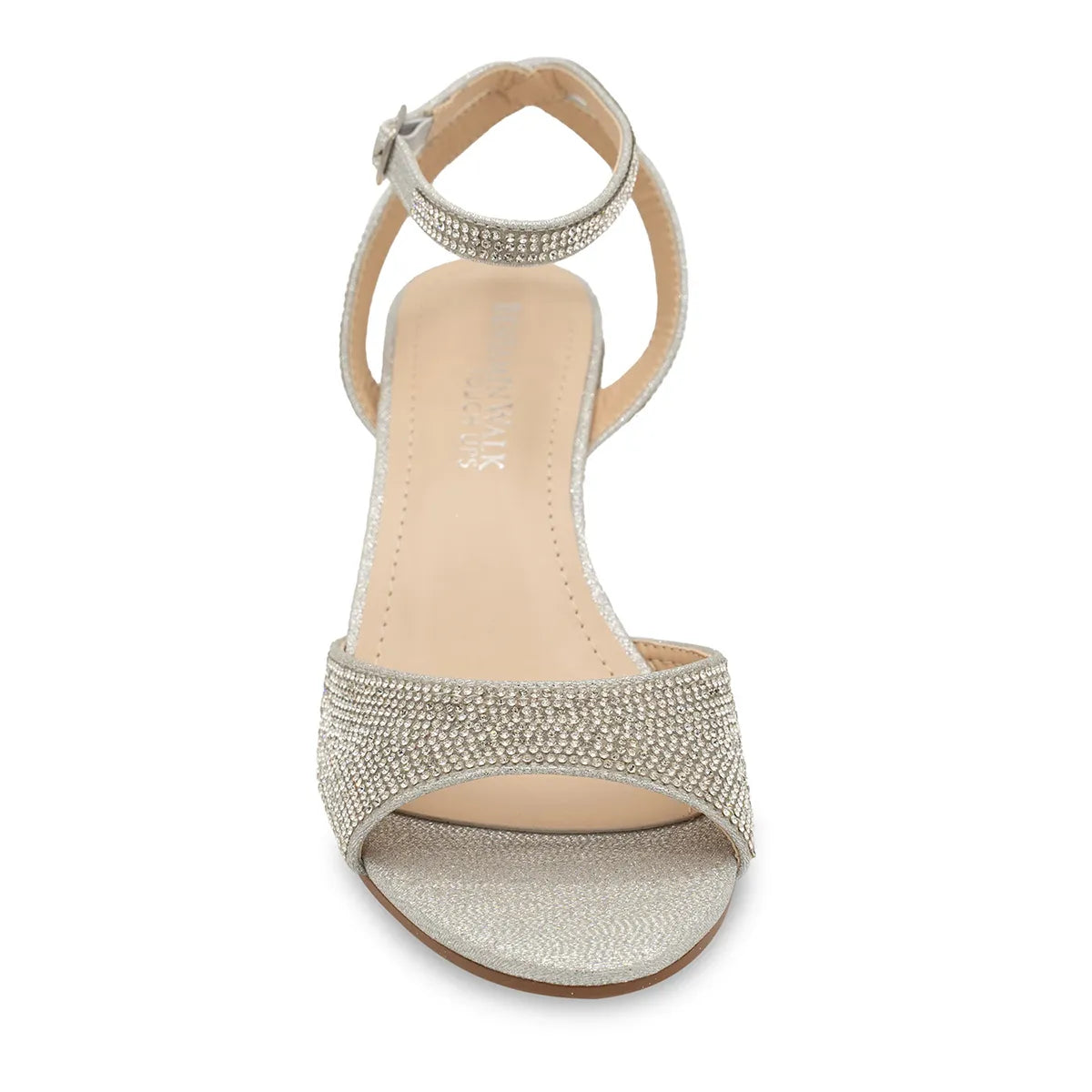 Moxie Silver | Mid Wedge Heel Sandals | Benjamin Walk