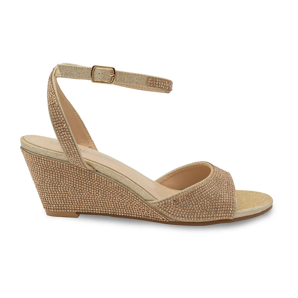 Moxie Champagne | Mid Wedge Heel Sandals | Benjamin Walk
