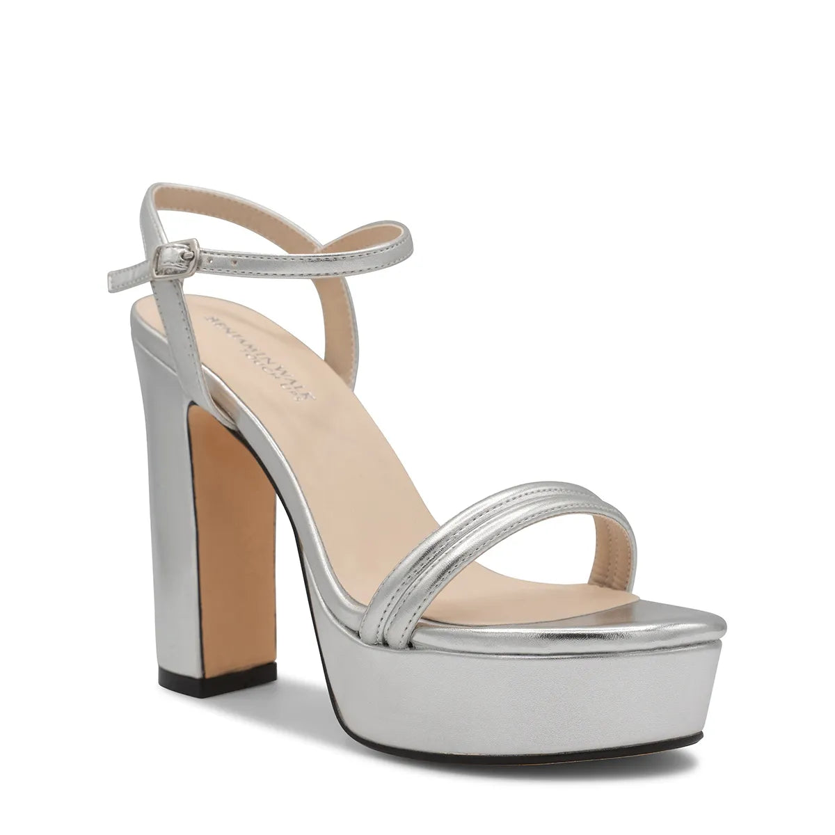 Natalia Silver | High Block Heel Platform Sandals | Benjamin