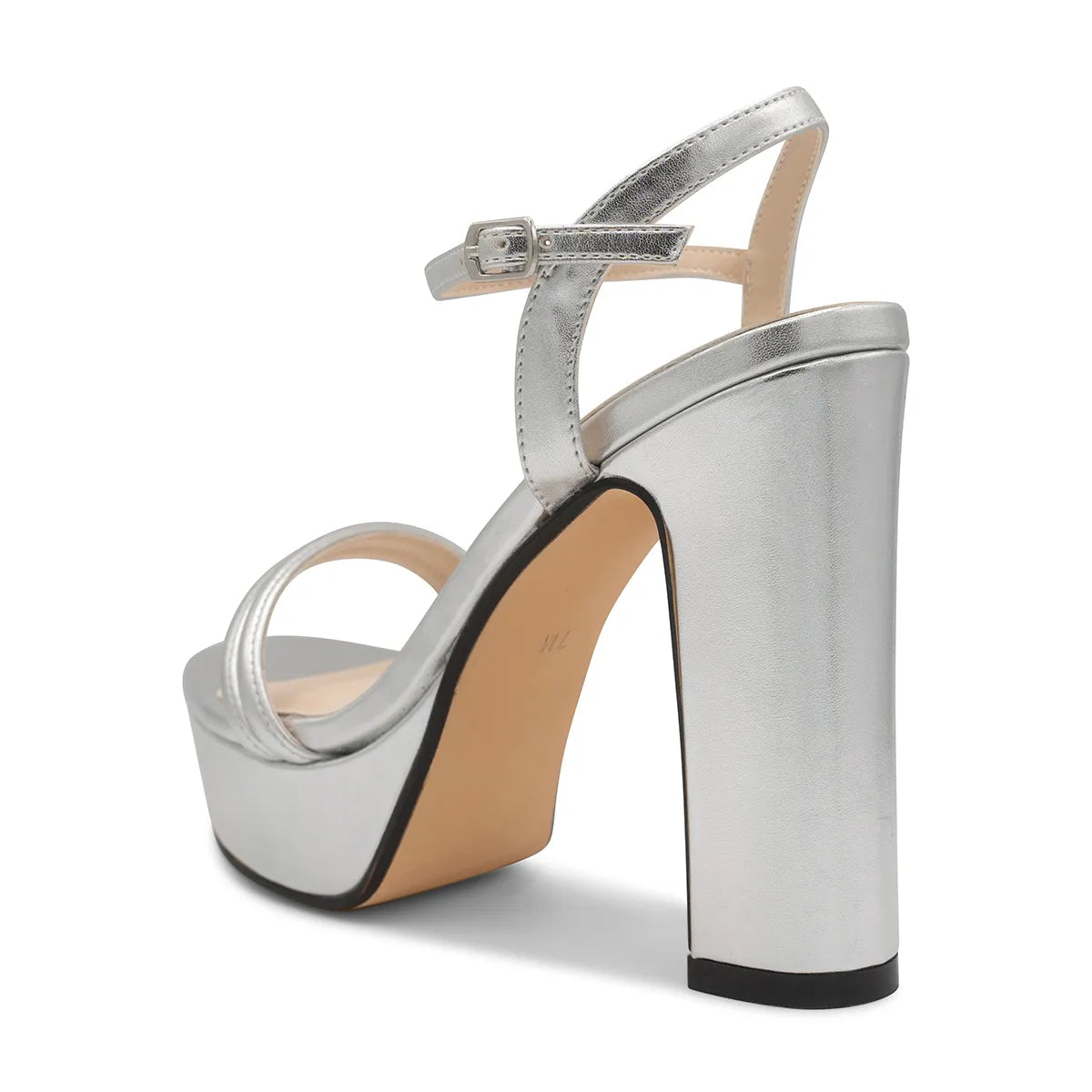 Natalia Silver | High Block Heel Platform Sandals | Benjamin Walk