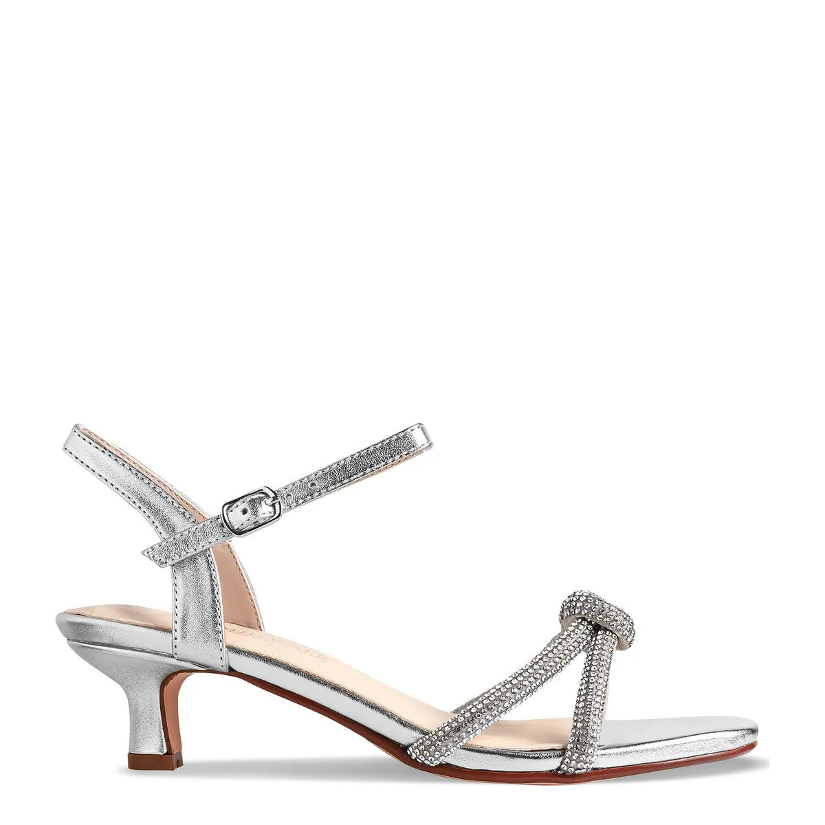 kitten heel silver dress sandals Marcella | Greta Strappy Sandals in Disco | Women's Size 10 | Genuine Italian Leather