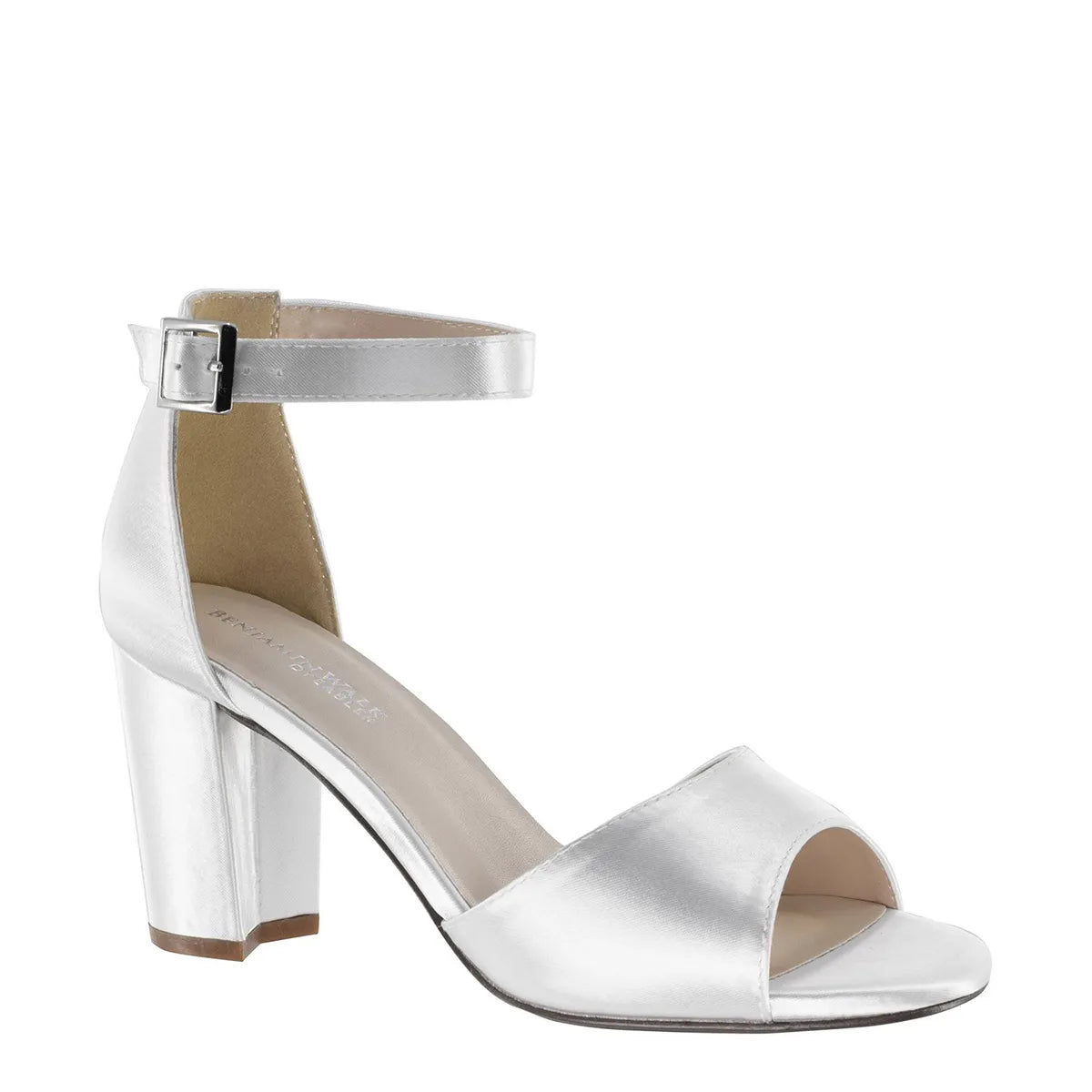 Amaya White | Block Heel Dyeable Bridal Sandals | Benjamin Walk