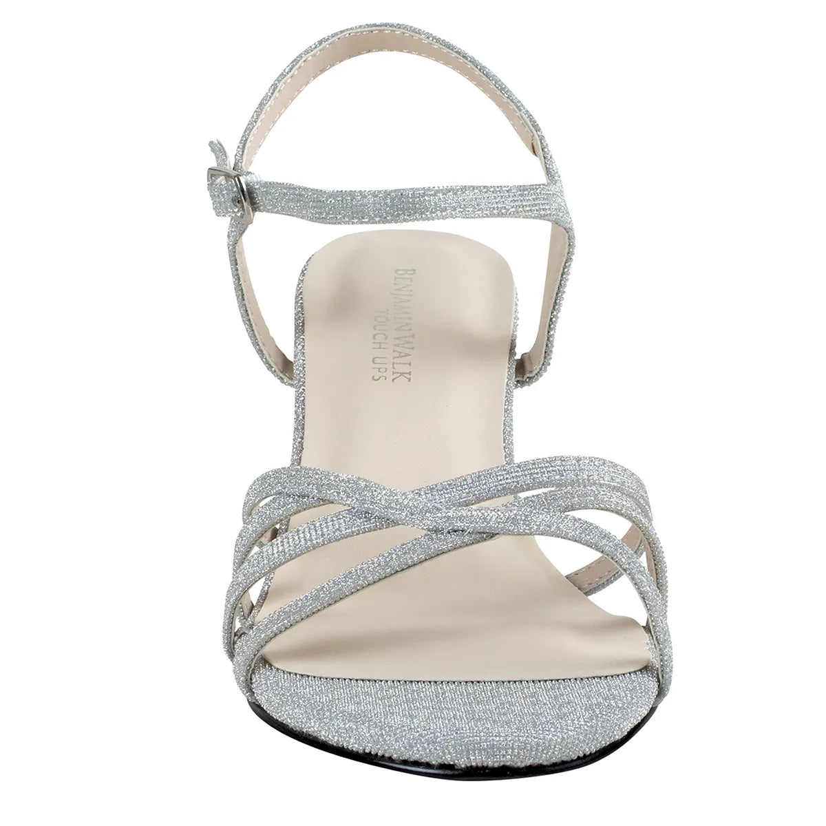 Delilah Silver | Low Block Heel Sandals | Benjamin Walk