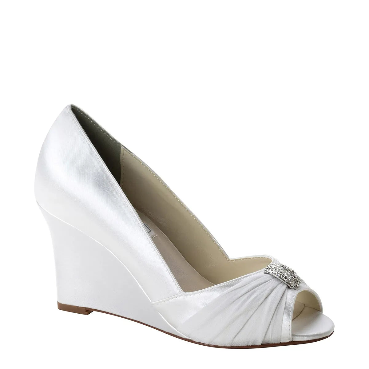 Echo White | Mid Wedge Heel Dyeable Bridal Shoes | Benjamin Walk