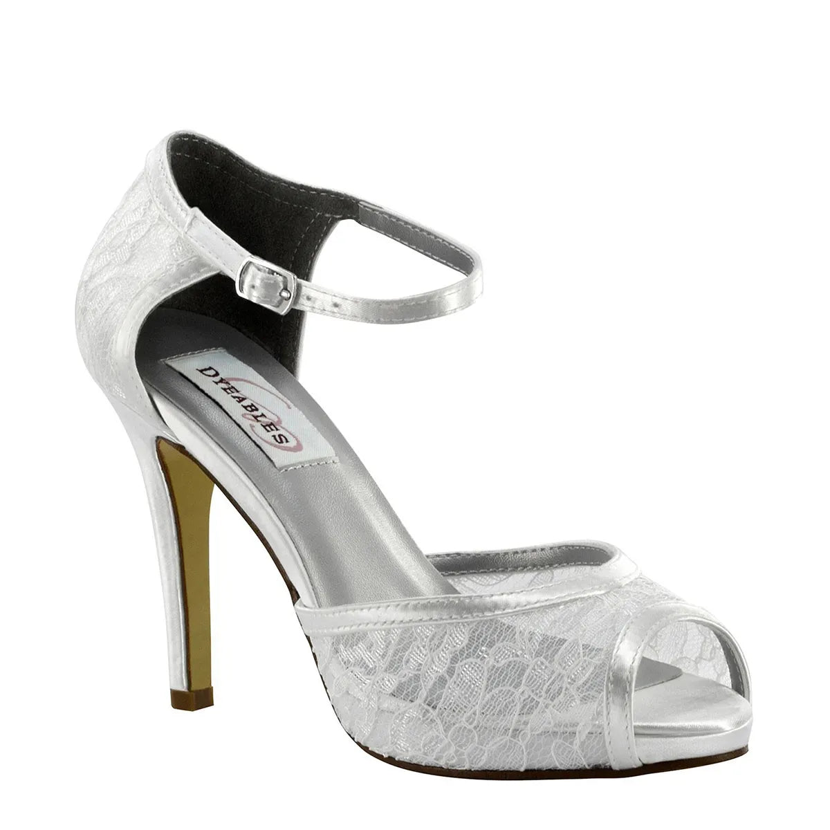 Eden White High Stiletto Dyeable Bridal Sandals Benjamin Walk