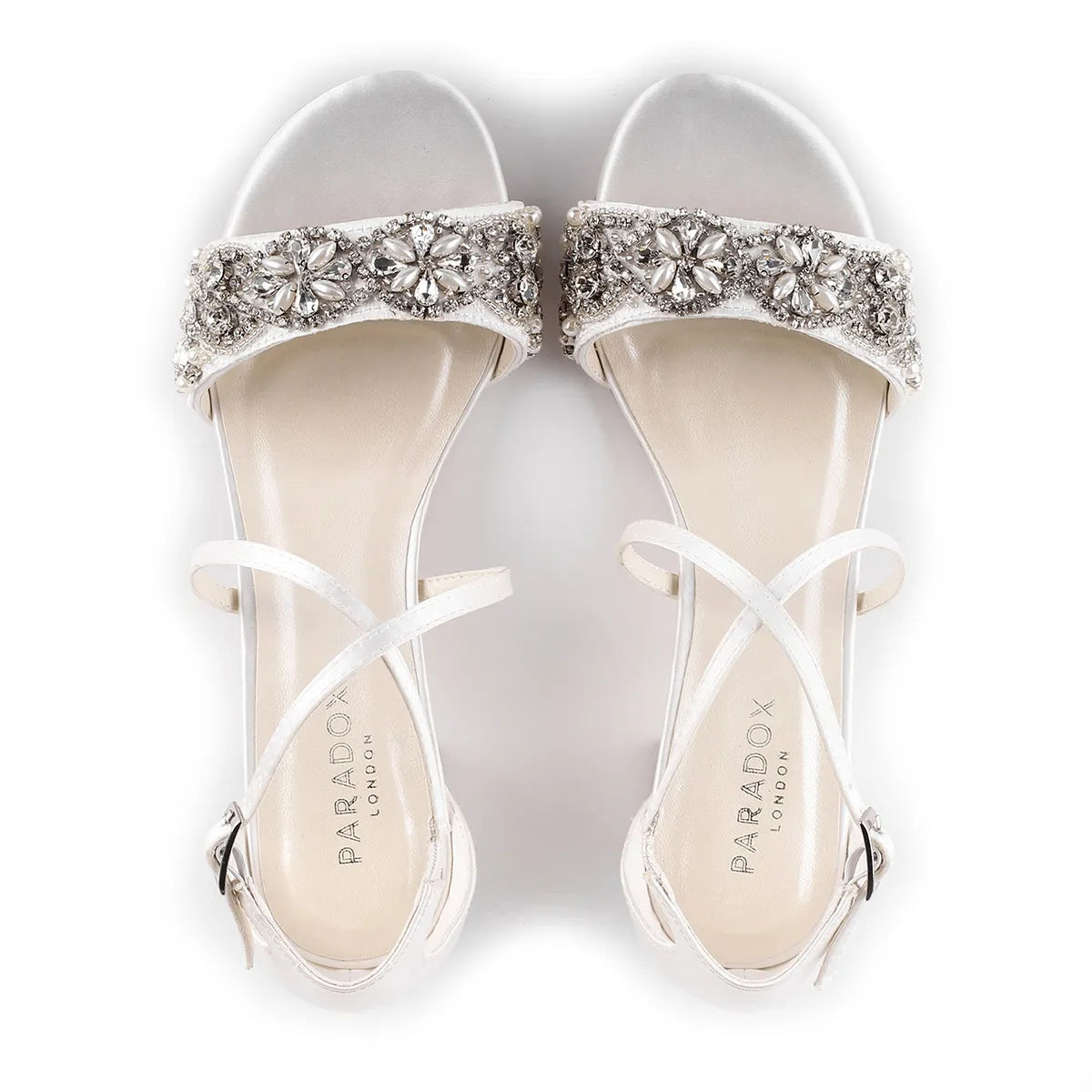 Evangeline Ivory | Low Block Heel Bridal Sandals | Benjamin Walk