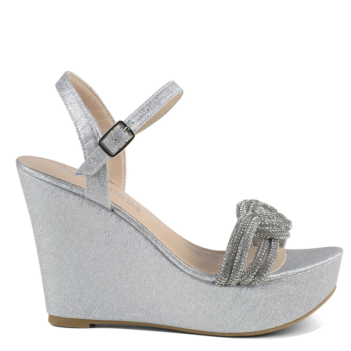 Gemini Silver | High Wedge Heel Platform Sandals | Benjamin Walk