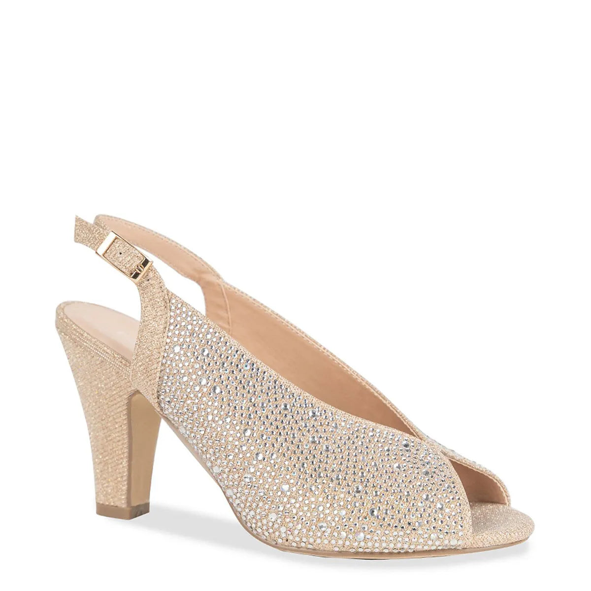 Glory Champagne | High Stable Heel Peeptoe Pumps | Benjamin Walk