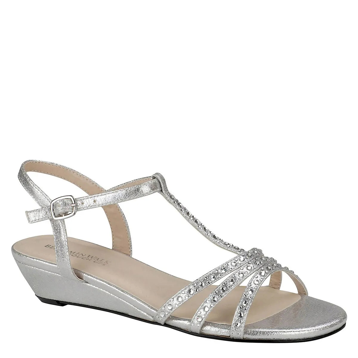 Hailey Silver Low Wedge Heel Sandals Benjamin Walk