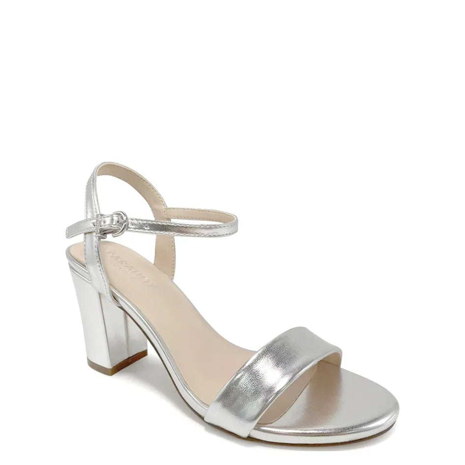 Harmonia Silver | Mid Height Block Heel Sandals | Benjamin Walk