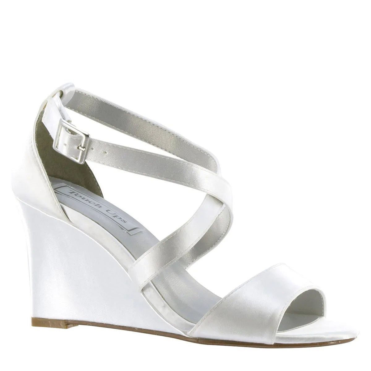 Jenna White Mid Wedge Heel Dyeable Bridal Sandals Benjamin Walk
