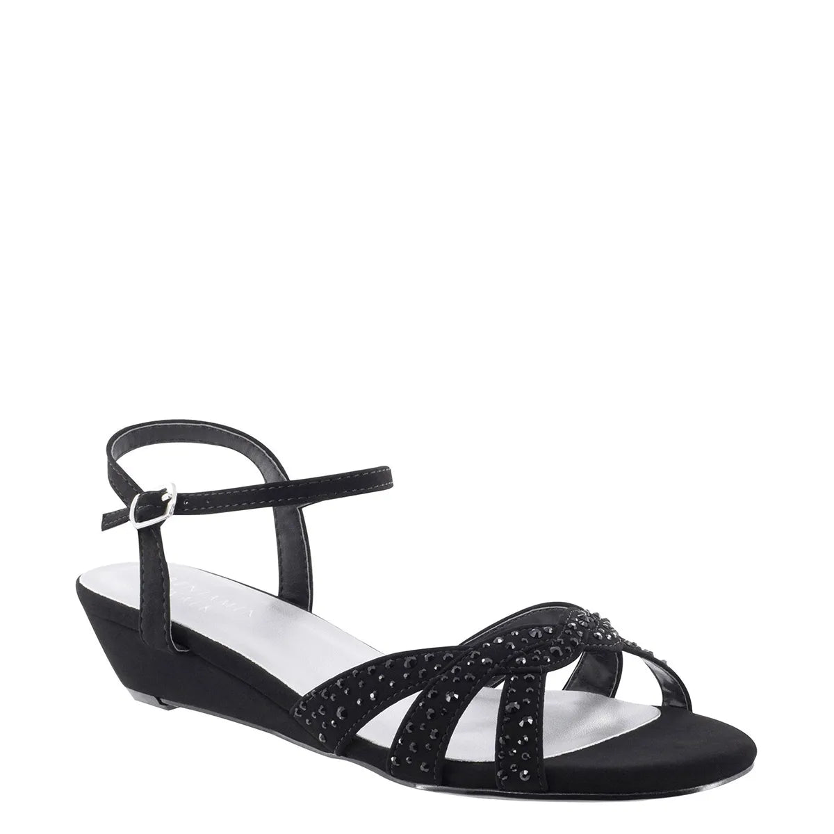 Lena Black | Low Wedge Heel Sandals | Benjamin Walk
