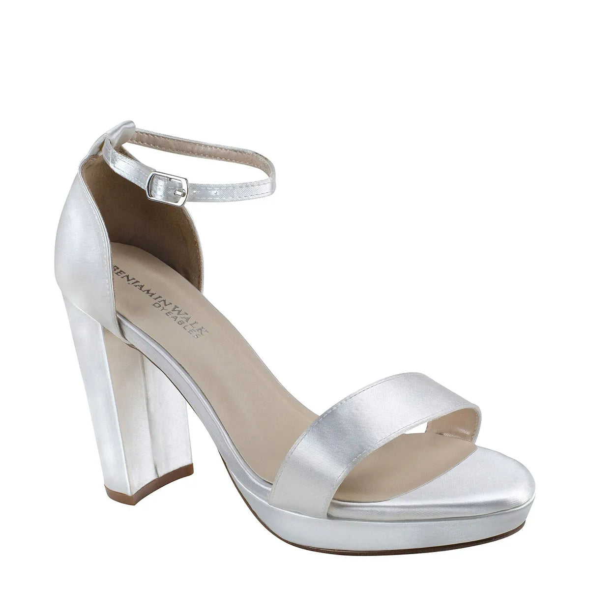 Mia White High Heel Platform Dyeable Bridal Sandals Benjamin Walk