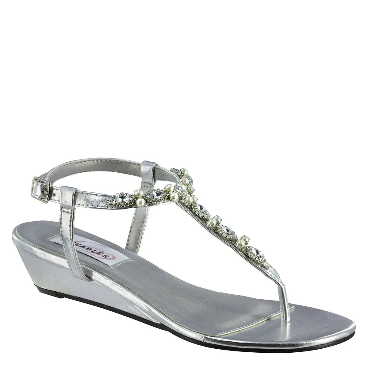 Myra Silver | Low Wedge Heel Destination Sandals | Benjamin Walk