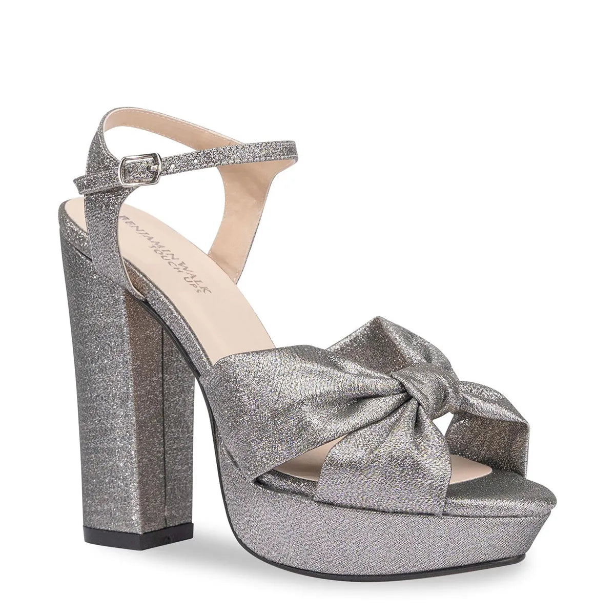 benben Sailor Pewter | High Block Heel Bridal Sandals | Benjamin Walk