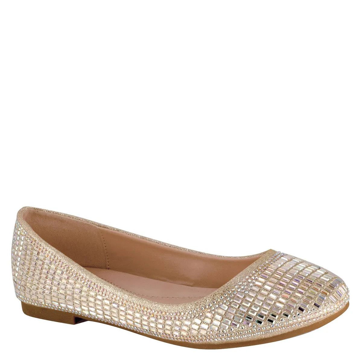 Star Champagne Glitter Flat Heel Closed Toe Shoes Benjamin Walk