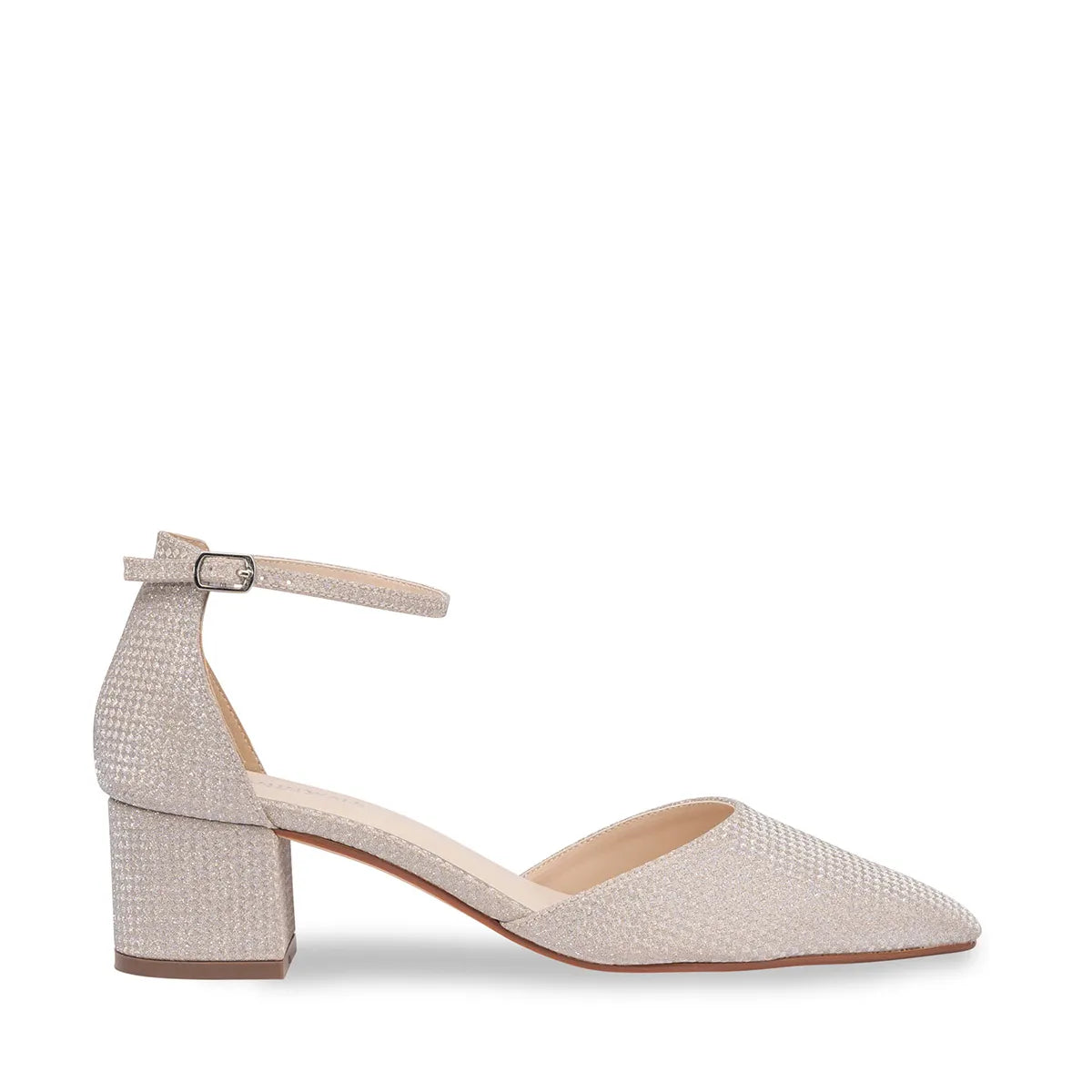 Tegan Champagne | Low Block Heel Closed Toe Sandals | Benjamin Walk