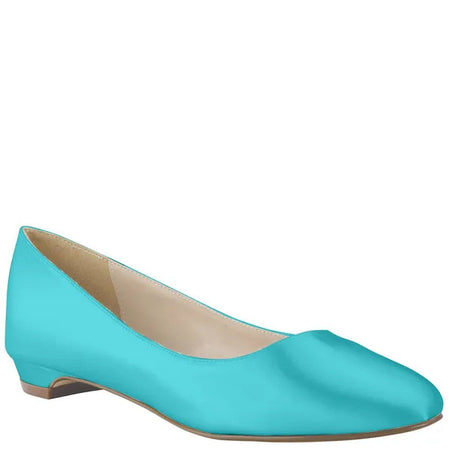 dresses for graduation blue Vivian White | Flat Heel Closed Dyeable Bridal Shoes