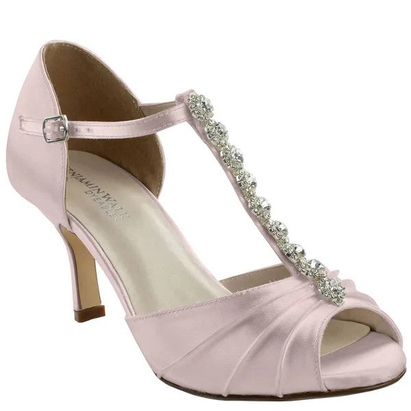 Sadie White | Mid Stiletto Heel Dyeable Bridal Sandals | Benjamin Walk