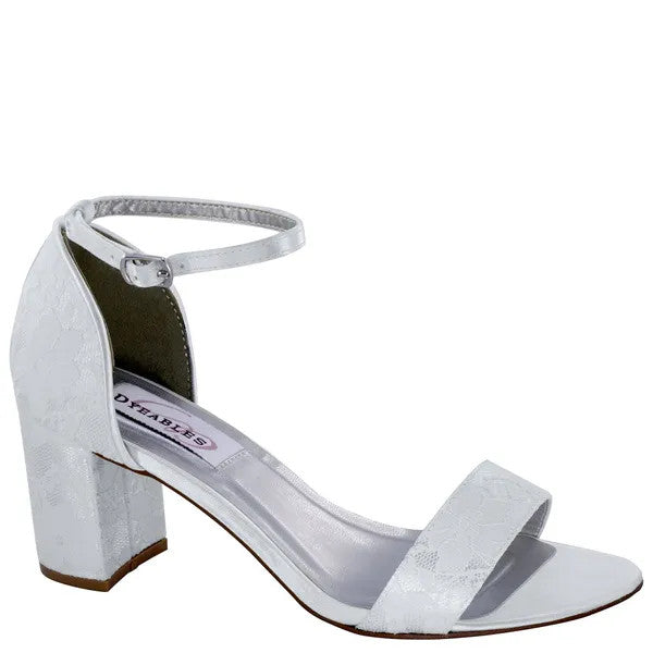 Summer White | Mid Block Heel Dyeable Bridal Sandals | Benjamin Walk