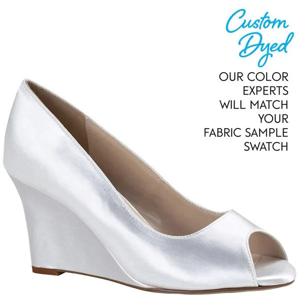 Nicole White | Wedge Heel Dyeable Bridal Sandals | Benjamin Walk