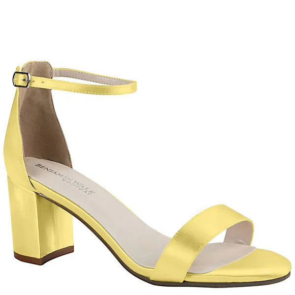 January White | Low Block Heel Dyeable Bridal Sandals | Benjamin Walk