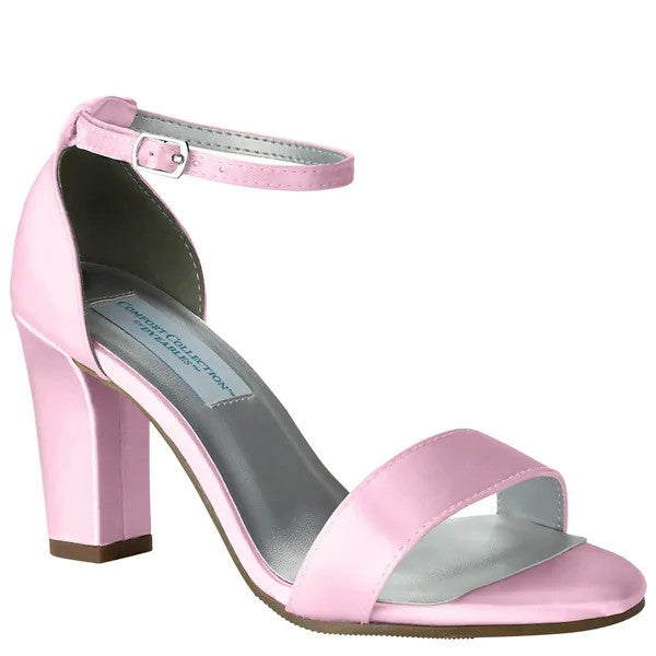 Maddox White | Mid Block Heel Dyeable Bridal Sandals | Benjamin Walk