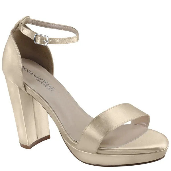 Mia White | High Heel Platform Dyeable Bridal Sandals | Benjamin Walk