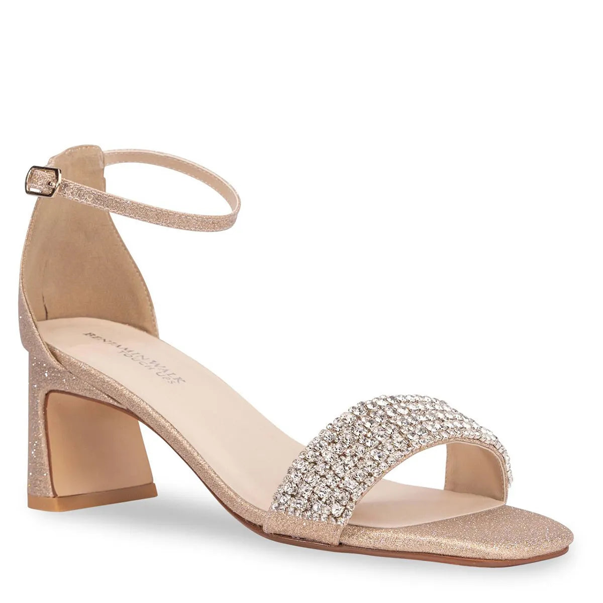 Jade Champagne | Mid Stable Heel Sandals | Benjamin Walk