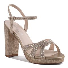 Ava Champagne Glitter Open Toe Womens Platform Sandals - Shoes from Touch Ups | Benjamin Walk