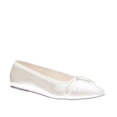 Ballet White Satin Closed toe Womens Bridal Pumps - Shoes from Touch Ups by Benjamin Walk
