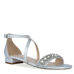 Elyse Silver Shimmer Open Toe Womens Sandals - Shoes from Paradox London | Benjamin Walk