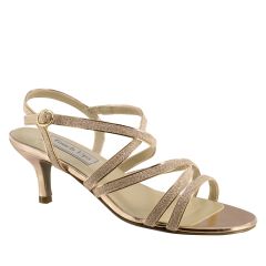 Emery Rose Gold Glitter Open Toe Womens Evening / Prom Sandals - Shoes from Touch Ups by Benjamin Walk