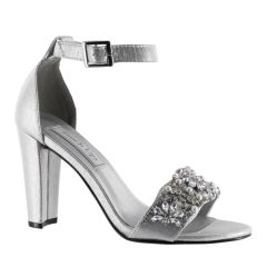 Felicity Silver Shimmer Open Toe Womens Prom Sandals - Shoes from Touch Ups by Benjamin Walk