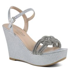 Gemini Silver Glitter Open Toe Womens Platform Sandals - Shoes from Touch Ups | Benjamin Walk