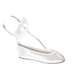 Gypsy White Satin Closed toe Children's Pumps - Shoes from Touch Ups by Benjamin Walk