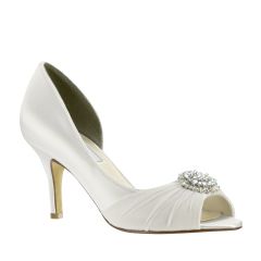 Helen White Satin Peeptoe Womens Bridal Pumps - Shoes from Touch Ups by Benjamin Walk