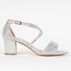 Ines Silver Shimmer Open Toe Womens Sandals - Shoes from Paradox London | Benjamin Walk