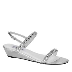 Jasmine Silver Shimmer Open Toe Womens Destination / Prom Sandals - Shoes from Dyeables by Dyeables