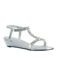 Jazz Silver Metallic Open Toe Womens Prom Sandals - Shoes from Touch Ups by Benjamin Walk