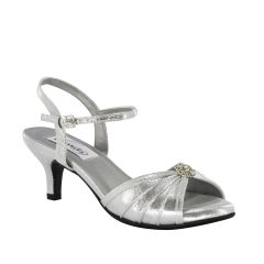 Kelsey Silver Shimmer Open Toe Womens Prom Sandals - Shoes from Dyeables by Dyeables