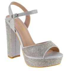Lynx Silver Glitter Open Toe Womens Sandals - Shoes from Touch Ups | Benjamin Walk