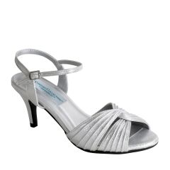 Matilda Silver Shimmer Open Toe Womens Prom Sandals - Shoes from Dyeables by Dyeables