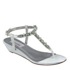 Myra White Satin Open Toe Womens Destination / Bridal Sandals - Shoes from Dyeables by Dyeables