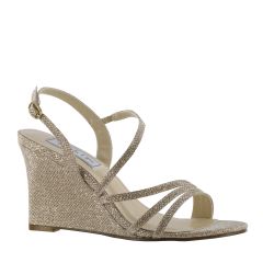 Phyllis Champagne Shimmer Open Toe Womens Evening / Prom Sandals - Shoes from Touch Ups by Benjamin Walk