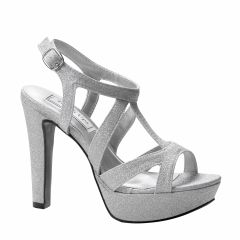 Queenie Silver Glitter Open Toe Womens Prom Sandals - Shoes from Touch Ups by Benjamin Walk